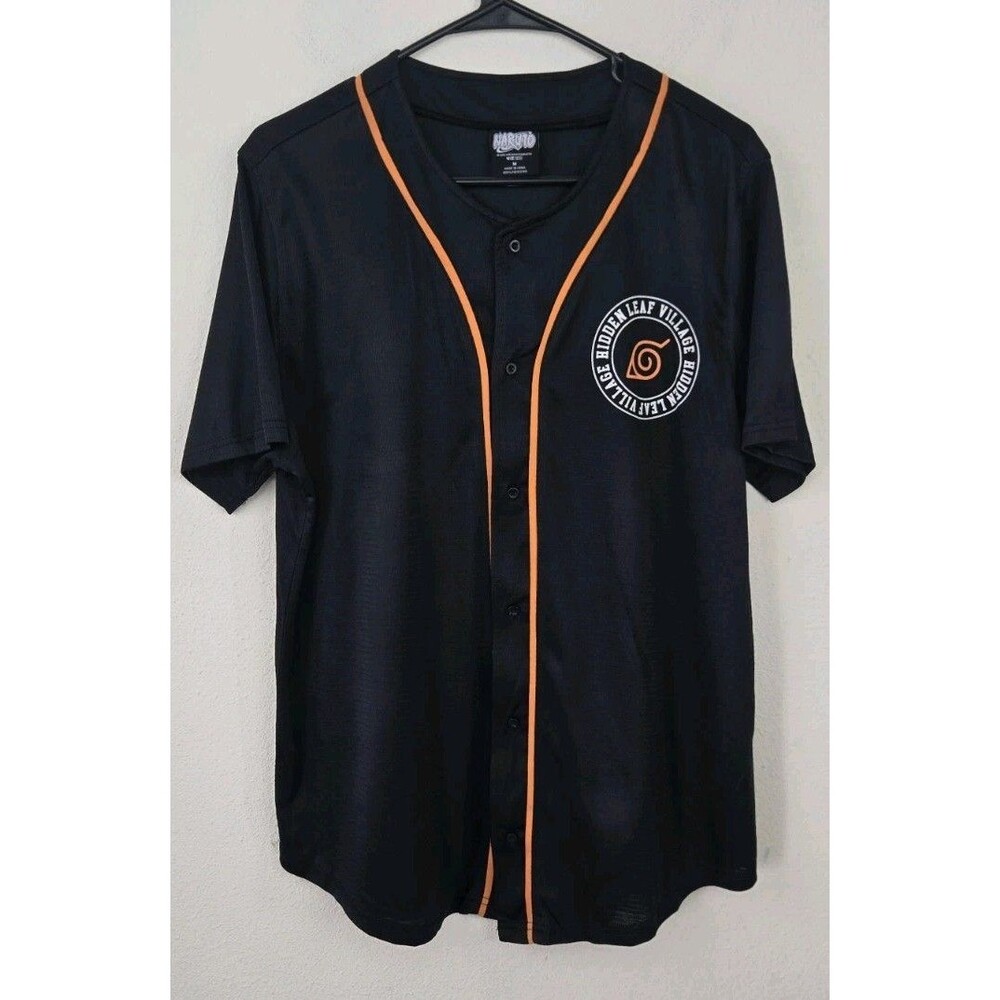 Naruto - Masashi Kishimoto Baseball Jersey - Mens Sz M - Black/Orange - VTG 2002